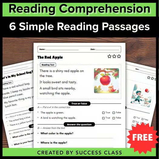 Daily Reading Fun: A Mini Workbook for Beginners (Free 6-Passage Sampler!)